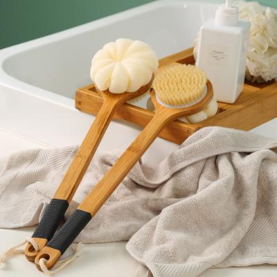 China All Body Electric Bath Cleansing Brushes Natural Multifunctional Back Massager Rotation Shower Spa Scrubber Silicone Soft Handle Long Back for sale