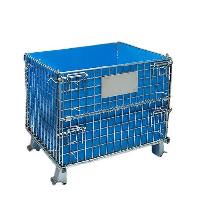 China Warehosue Hot selling custom foldable box mesh storage cage storage cage wire container pallet warehouse storage turnover goods for sale