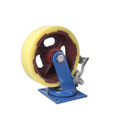 China Flat Free Universal Wheel Connector Casters Foot Nylon Brake Scaffolding Caster Wheel Extra Heavy Duty Caster for sale