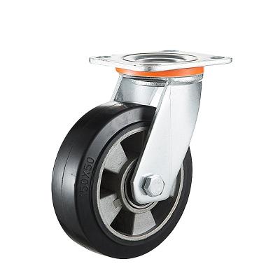 China Flat Free Original Wholesale High Quality Hot Sale Cn Manufacturer Rubber Adjustable Metal Wheel Heavy Duty Caster for sale