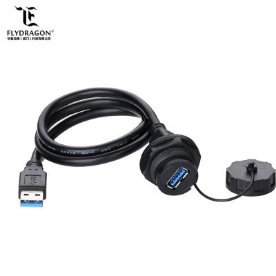 China 1.5A Customized USB3.0 Cable Dual Panel Mount A Port Socket for Data Transmission for sale