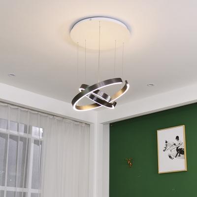 China Adjustable Modern Modern Lights Ring Shape Restaurant Lifting Chandeliers 220v Pendant Lights Ceiling Lamps for Stairs for sale