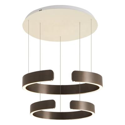 China Adjustable Modern Luxury Decorative Lights Round White Modern Restaurant Lift Chandelier for High Ceilings for sale