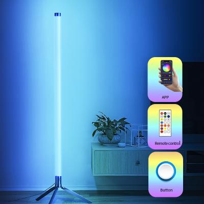 China Modern Wholesale Atmosphere PC Material 10W Live Light Tripod Standing RGB LED Floor Lamp for sale