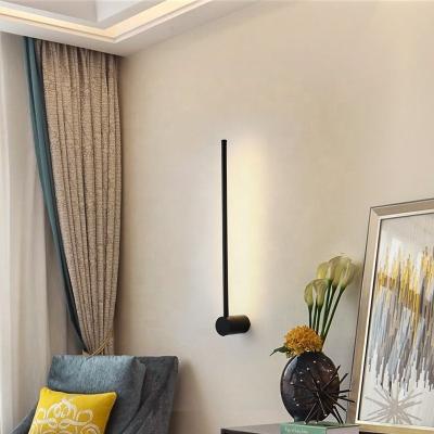 China Modern Nordic Minimalist Black Wall Light Indoor Creative Aluminum Led Short Line Wall Lamp for sale