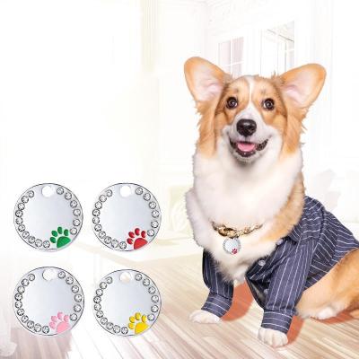 China Dog Colloar Pet ID Tags Personalized Dog Tags and Cat TagsCustom Engraved Easy to Read Cute Paw Diamond Sublimation Pet Tags for sale