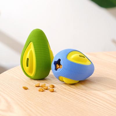 China Newest Sustainable Pet Toys Durable Rubber Avocado Shape Toyspet Interactive And Sports Toys Pet Chew Toys for sale