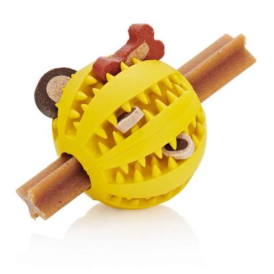 China Viable Custom Toy Pet Dog Food Puzzle Ball Soft Rubber Dog Tooth Dog Treat Toy Cleaner Toy Ball Interactive for sale