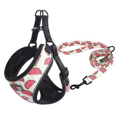 China Viable Hot Selling Type Amazon Factory Outlet Dog Leash Vest Type Pet Chest Harness Printed Dog Harness for sale