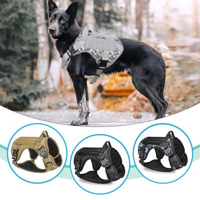 China Dog Running Walking Training Raising Manufacturer Custom Nylon Dog Vest Safety Adjustable Military Tactical Vest Handles Dog Harness k9 for sale