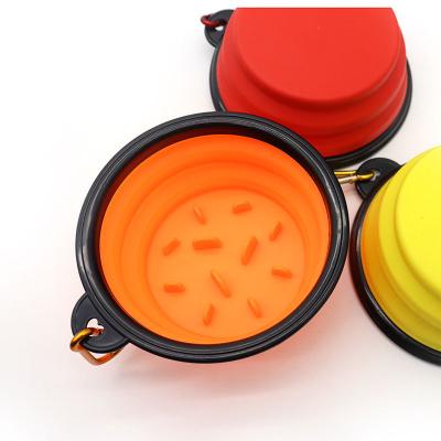 China 2022 Slow Viable Food Grade Non-Toxic Collapsible Silicone Collapsible Dog Bowl Dog Bowl Portable Pet Bowl for sale