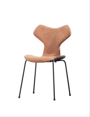 China (Other) Retro Simulation Leather Adjustable Horn Dining Chair Nordic Modern Minimalist Style Cafe Restaurant Casual Chair for sale