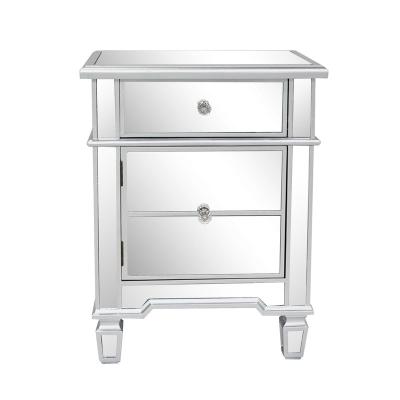 China (Others)Adjustable Mirrored Side Furniture Bedside Nightstand Table Design Bedroom Table Furniture In Bed Room for sale