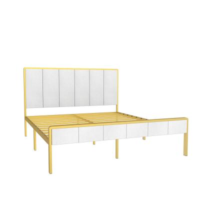 China Best Selling New Style Steel Frame Design Fashion Storage New Upholstered Headboard Adult Double Bed For Bedroom Furniture for sale