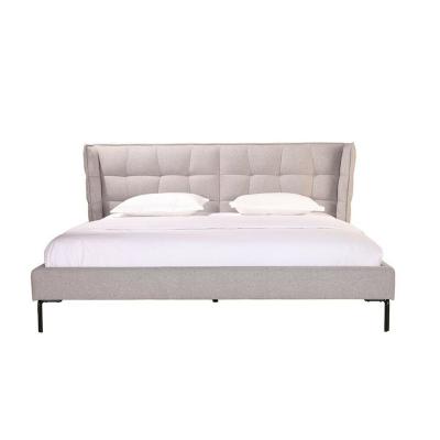 China Storage Custom 120 x 200 160x200 Art Deco Any Color Metal Tube Bed Frame with Upholstered Backrest for sale