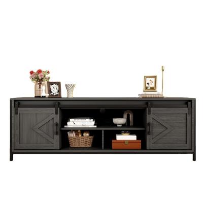 China Extendable TV Stand Wood Industrial Style With Storage Cabinets And Shelves for sale