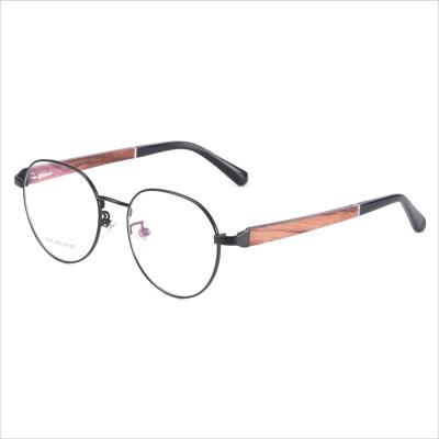 China Reading High Quality Eye To Wear Optical Frames With Temple Eye Wear Metal Wood Frame for sale