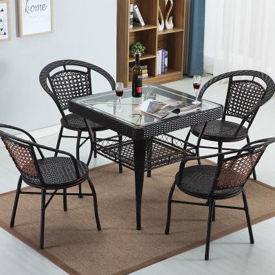 China Modern Top Quality Outdoor Garden Rattan Furniture Outside Table Dining Bistro Set Table for sale