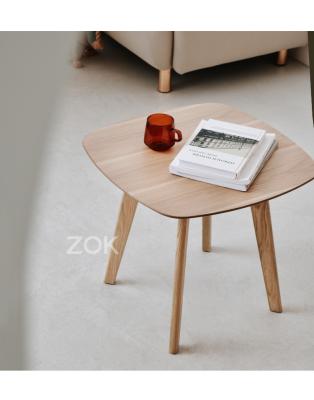 China Nordic European Modern Simple Home Furniture Stainless Steel Solid Wood Side Coffee Table for sale