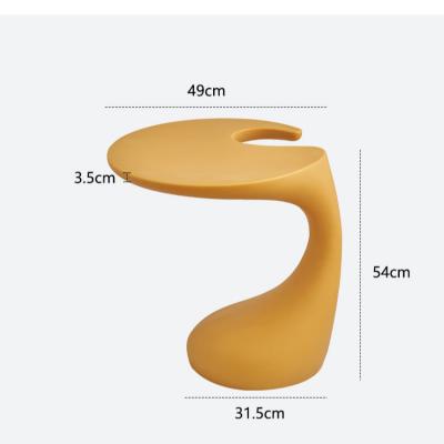 China Plastic Wholesale Coffee Table Household Living Room Sofa Side A Few C-shaped Yellow Coffee Tables for sale