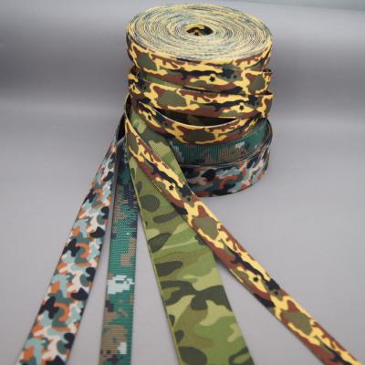 China Durable Camouflage Polyester Webbing For Military Accessories Customized for sale