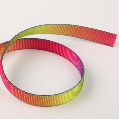 China Sustainable Rainbow Polyester Webbing For Guitar Strap And Other Products Polyester Webbing for sale