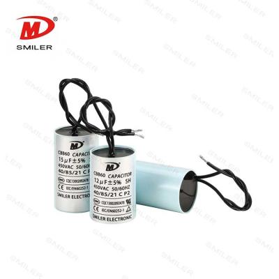 China Motor Run SMILER Cbb60 Capacitors 14UF For AC Motor Air Conditioning Appliances Washing Machine for sale