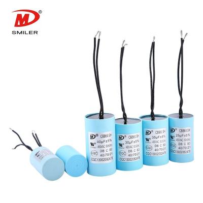 China Motor Smiler Manufacture 45uf 50uf 60uf 30uf cbb60 Capacitor Motorcycle Fan Capacitors for sale