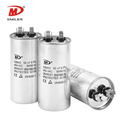 China China Supplier Air Conditioner Capacitor Cbb65 45uf 450v AC Capacitor CBB65 For Motors Starting for sale