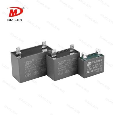 China Motor Starting Wholesale CBB61 450 VAC 5 uF 5.0 Microfarad Capacitor With Single Terminals for sale