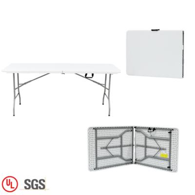 China China Manufacture Modern HDPE 6FT Outdoor Folding Fold-in-Half Portable Camping Table Set For Wedding Party for sale