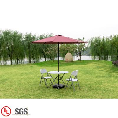 China Coffee Table New Arrival Modern Design HDPE Folding Portable Patio Table With Umbrella Hole for sale