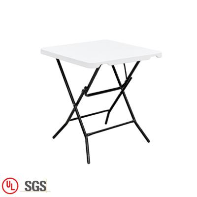 China Restaurant Square Bar Outdoor Plastic Foldable White Foldable Cocktail Dining Table for sale