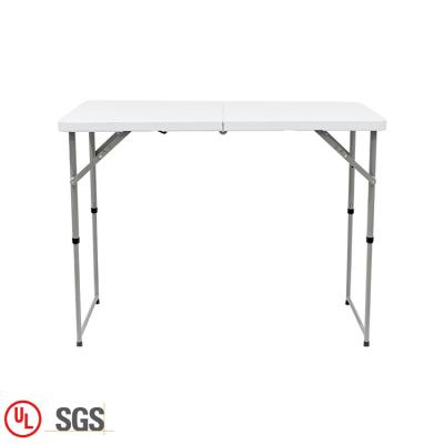 China Factory Price 6ft Foldable Plastic Folding Tables Wholesale Adjustable White Plastic Folding Table for sale