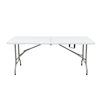 China Wholesale Rectangle Foldable Table 6ft Foldable White Plastic Folding Dining Table for sale