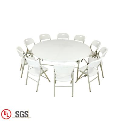 China Design 10 People Foldable Folding Table Special Banquet Plastic Round Folding Tables For Restaurant for sale