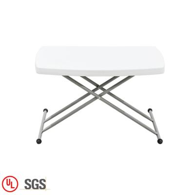 China Hot Selling Modern Height Adjustable White HDPE Plastic Folding Coffee Tables Camping Coffee Table for sale