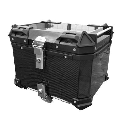 China 45L Light Durable High Quality One Piece Carbon Fiber Top Box Motorcycle Universal Motorcycle Case For Scooter for sale