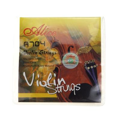 China Alice A704 Stainless Steel Violin String 4/4 String Set Steel Core Aluminum Alloy Stainless Winding for sale