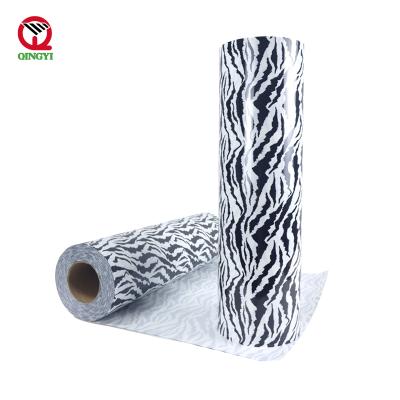 China Apparel Newcomer htv iron on bold 50 yard white pinto stripe pattern heat transfer vinyl for cricut apparel T-shirt for sale