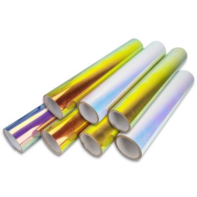 China Wholesale Washable Bright Color Film Rainbow Iridescence Heat Transfer Vinyl Rolls T-shirt Vinyl Cutter Heat Press Transfer Film for sale