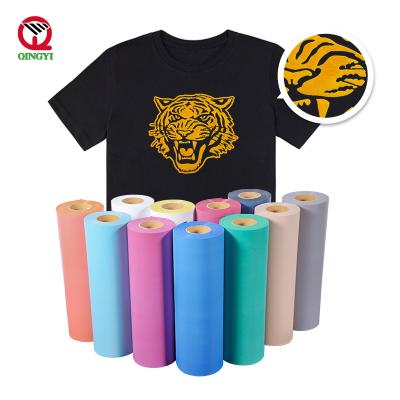 China Apparel free sample design iron on htv vinyl textil vinyl 3d print flock heat transfer vinyl rolls for apparel T-shirts for sale