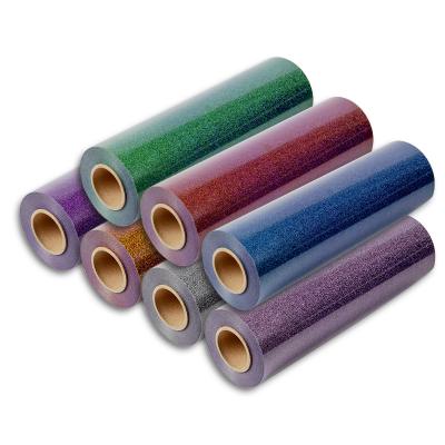 China Easy Cut and Weed Washable HTV Film Glitter Heat Transfer Vinyl Rolls T-shirt Vinyl Cutter Plotter Heat Press Transfer Film Wholesale for Garment for sale