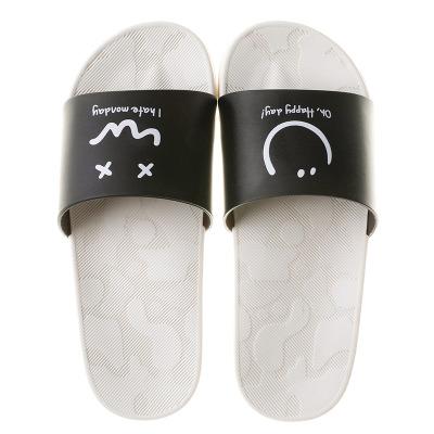 China Damping 2022 Summer News Summer News Slipper Slides Flip Flops Outdoor Beach Sandals Men Women's Smile Slippers for sale