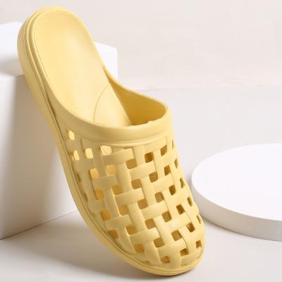 China Summer Fashion Home Ladies Slippers Indoor Bathroom Thin Bottom Soft Comfortable Women's Hollow Slippers Cushioning for sale