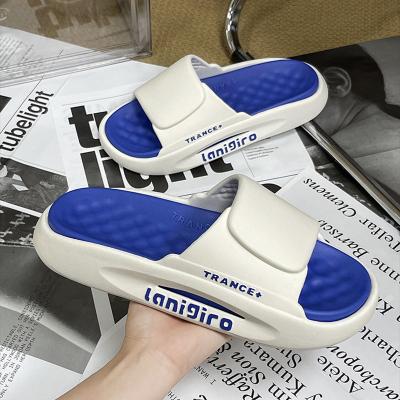 China Cushioning Summer Outdoor Magic Stickers Beach Fashion Couple Flip Flops Slippers for sale