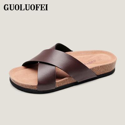 China Fashion Trend Arch Support Mules Sandals Slippers Wholesale Custom Logo Printing PU Leather Slippers for sale