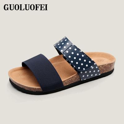 China GUOLUOFEI Cork Slippers Anti-slippery Slippers OEM Women Flip Flops Porcelain Outdoor Slippers for sale