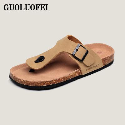 China Anti-Smell Cork Sandals Men PU Roman Sandals And Arab Slippers Slippers for sale