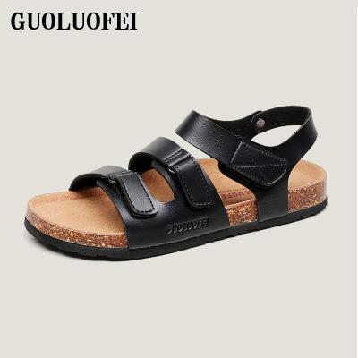 China Latest Fancy Flat OEM Men Comfortable Custom Summer Cork Sandals Flat for sale